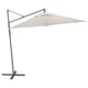 OXNÖ off-white cantilever umbrella, aluminum pole, steel base, beige canopy.