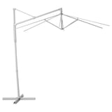 OXNÖ white parasol, adjustable aluminum pole & steel base, modern design for outdoor shade.