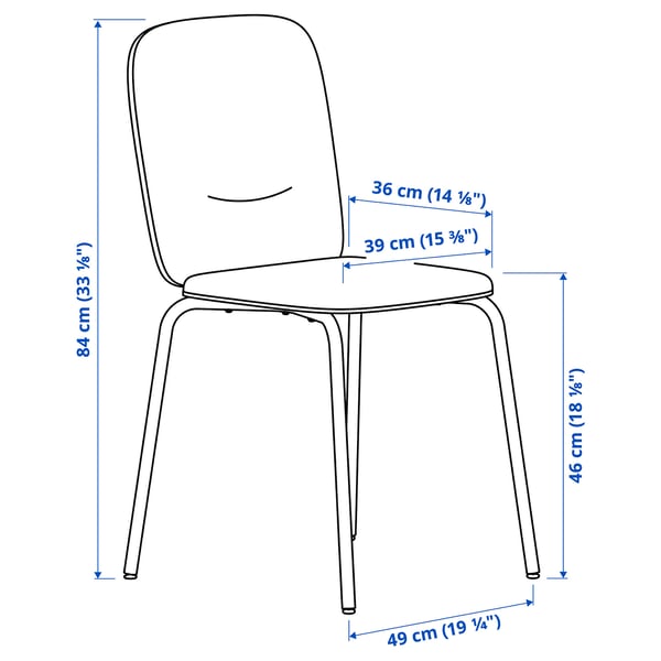 Illustration with measurements for the product: PÅBODA.