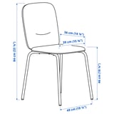 Illustration with measurements for the product: PÅBODA.