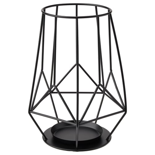 Geometric candle holder, modern round base.