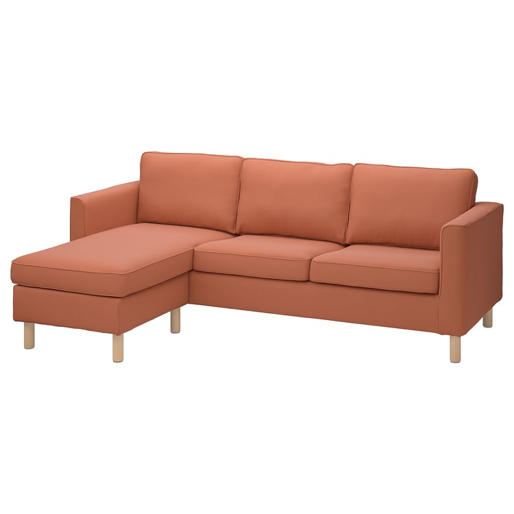 PÄRUP 3seat sofa with chaise longue Kelinge rust IKEA