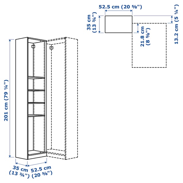 Productie Aardewerk Betekenis PAX Add-on corner unit with 4 shelves, white, 53x35x201 cm - IKEA