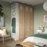 PAX / BERGSBO Wardrobe combination, white stained oak effect white stained oak effect/white, 150x60x236 cm