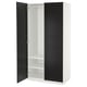 Ikea PAX wardrobe, white and black, rectangular, slim design, two doors, one shelf inside, soft closing hinges.