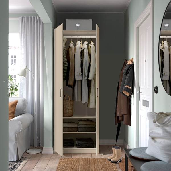 PAX / FORSAND Wardrobe combination, grey-beige/grey-beige, 75x60x201 cm