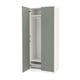 Option: Ikea PAX wardrobe in white with light blue doors, narrow frame, soft-close hinges.