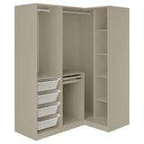 PAX / TYSSEDAL Corner wardrobe, grey-beige/grey-beige, 161/111x201 cm