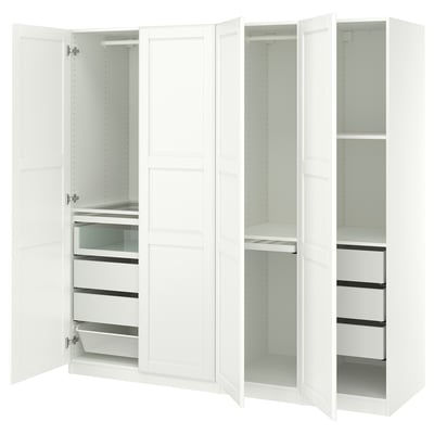PAX / TYSSEDAL Wardrobe combination, white white/white, 200x60x201 cm
