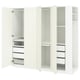 PAX / VIKANES Wardrobe combination, white white/white, 220x60x201 cm