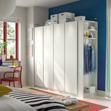 PAX / VIKANES Wardrobe combination, white white/white, 220x60x201 cm