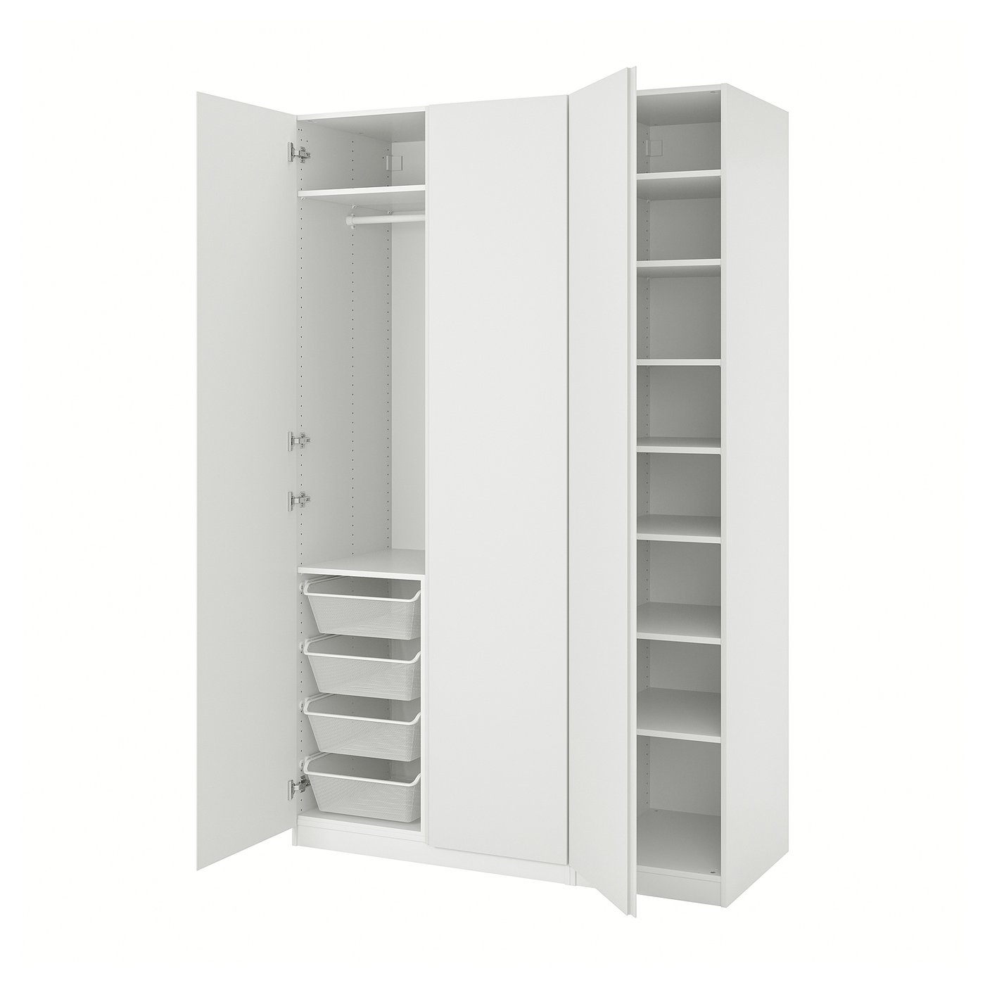 PAX / VIKANES wardrobe combination, white/white, 150x60x236 cm - IKEA