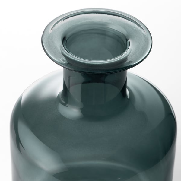 Elegant, handcrafted glass vase with smooth, rounded rim and slightly glossy finish.