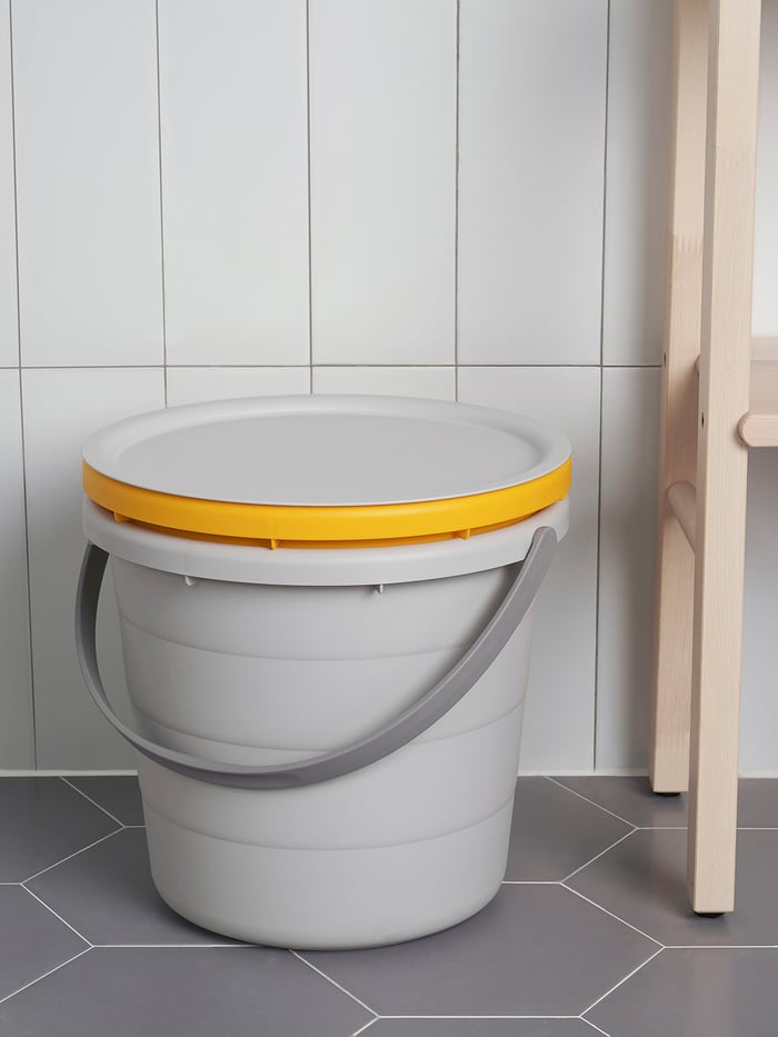 3piece bucket set with lid, PEPPRIG IKEA