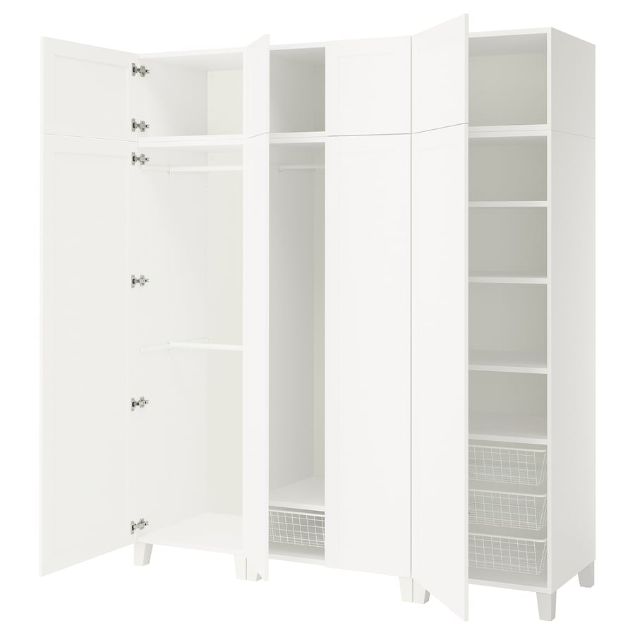 PLATSA Wardrobe with 8 doors white/Sannidal white IKEA