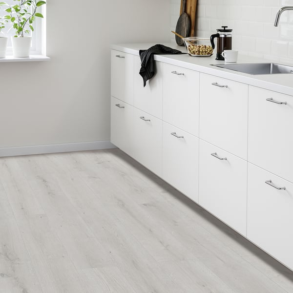 White Laminate Flooring Kitchen