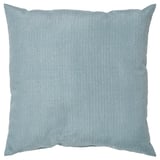 Square grey-blue cushioned cover with zigzag pattern.