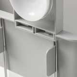 White suction cup bathroom organizer with hooks. Strong grip, sturdy build.