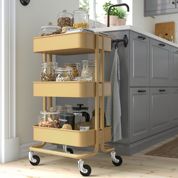 Trolley, RÅSKOG, yellow, 35x45x78 cm IKEA