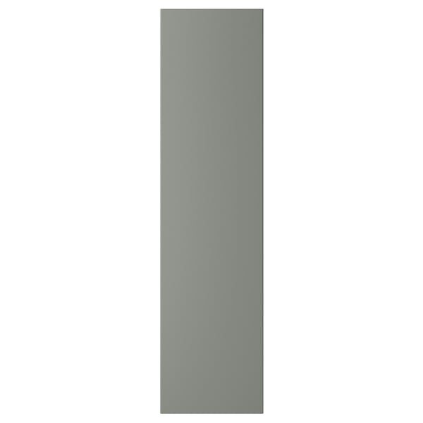 REINSVOLL gray-green recycled door; sleek, vertical rectangle.