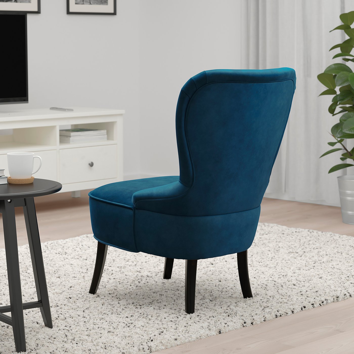 Armchair, REMSTA, dark green-blue - IKEA