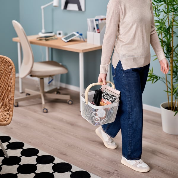 RISATORP Basket, white, 25x26x18 cm