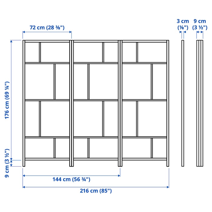 Room divider, RISÖR, white, 216x185 cm IKEA