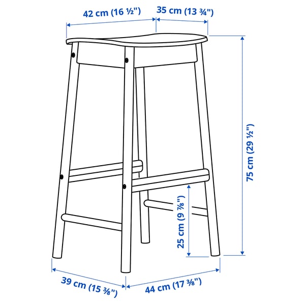 Illustration with measurements for the product: RÖNNINGE.