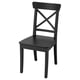 ROSENTORP black chair: classic cross-back design, solid wood, square seat.