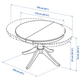 ROSENTORP Extendable table, black, 110/155 cm