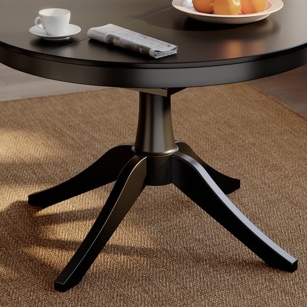 ROSENTORP Extendable table, black, 110/155 cm