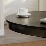 ROSENTORP Extendable table, black, 110/155 cm