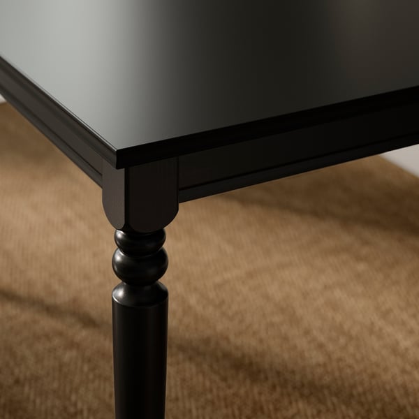 ROSENTORP Extendable table, black, 155/215x87 cm