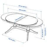 ROSENTORP Extendable table, white, 160/215x110 cm