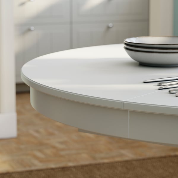 ROSENTORP Extendable table, white, 110/155 cm