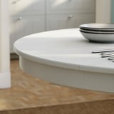 ROSENTORP Extendable table, white, 110/155 cm