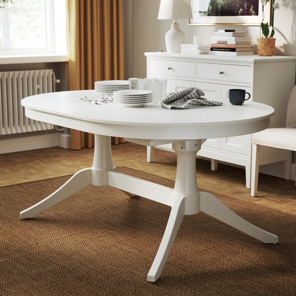 ROSENTORP Extendable table, white, 160/215x110 cm