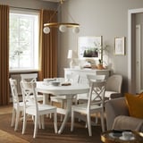 ROSENTORP Extendable table, white, 160/215x110 cm