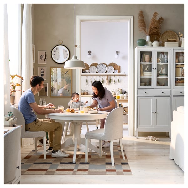 ROSENTORP Extendable table, white, 110/155 cm