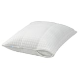 A ROSENVIAL pillow protector, white, rectangular with a quilted diamond pattern, and a zipper on the side, made from recycled materials.