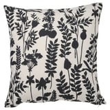 ROTVECKLARE cushion, white/anthracite, square, floral silhouette design, cotton.