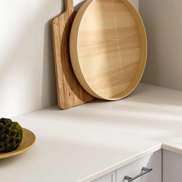 RUNSBÄCK Custom made wall panel, matt off-white/stone effect high pressure porcelain, 1 m²x1.2 cm