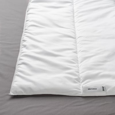 SÄFFEROT white duvet; soft, recycled polyester; rectangular; washable.