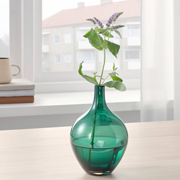SALONG Vase, dark green, 20 cm IKEA