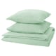 SCHERSMIN green bedding set: 2 pillows and folded duvet, 100% cotton, light textured, soft.