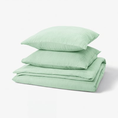 SCHERSMIN Duvet cover and pillowcase, pale green, 140x200/60x70 cm