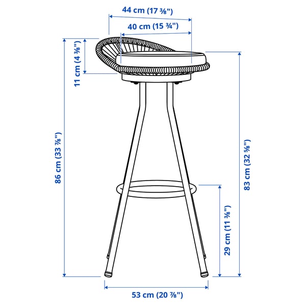 Illustration with measurements for the product: SEGERÖN.