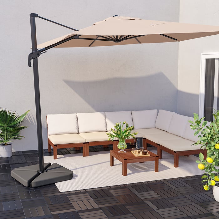 Parasol, SEGLARÖ, hanging with base, 330x240 cm IKEA