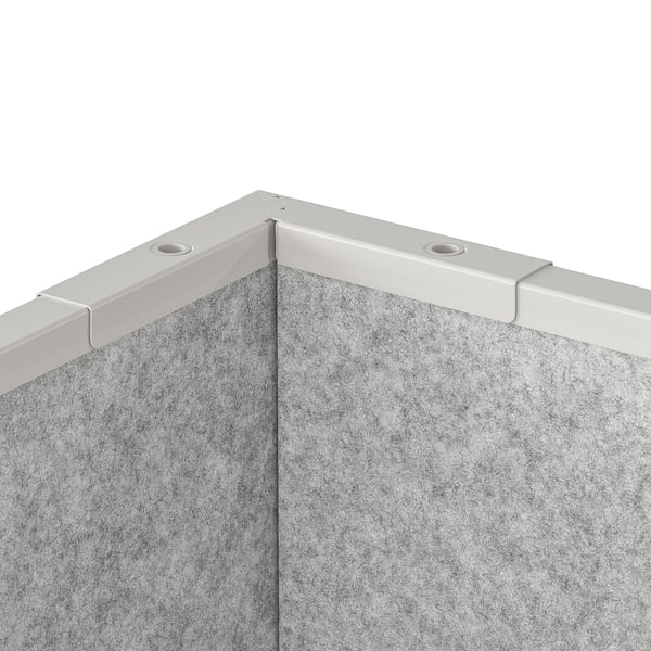 This image shows a SIDORNA corner connection fitting used to join room dividers at a 90-degree angle, essential for creating a corner structure.