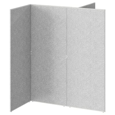 SIDORNA portable room divider, light gray, three-panel fabric-laminated, creating flexible workspace.